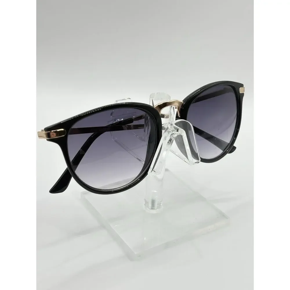 Steve Madden Round Sunglasses Black Gold Gradient Women